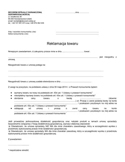 Reklamacja towaru